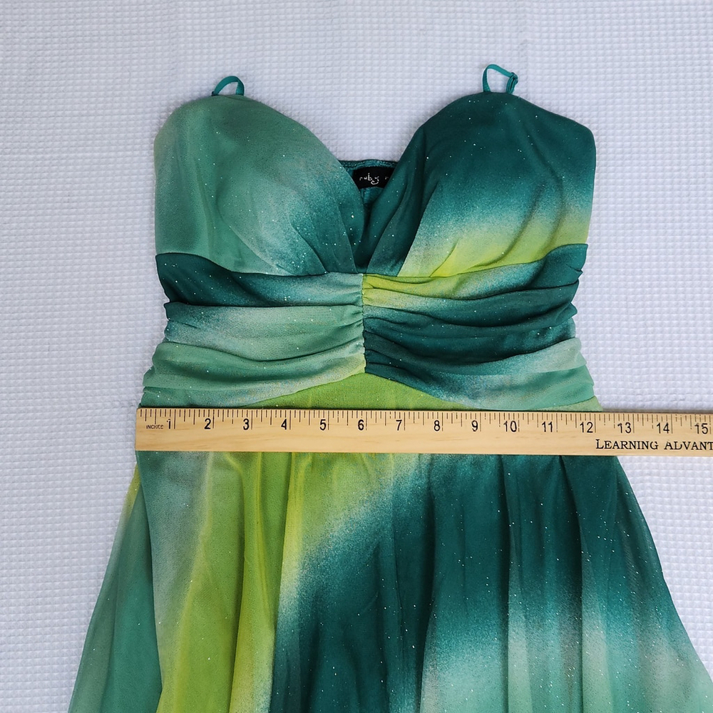 Green Ombre Spaghetti Strap Dress - Picture 6 of 10